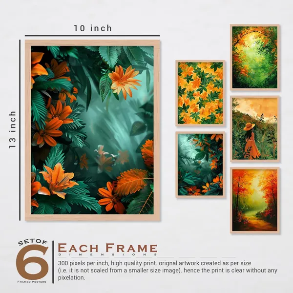 ARTELLY_Floral_Leaves_Wall_Painting_For_Living_Room_Bedroom_Wall_Frames_For_Office_Decor_-_Sunset_Painting_For_Wall_Decoration_(Medium_(10x13inch),_ART_4)