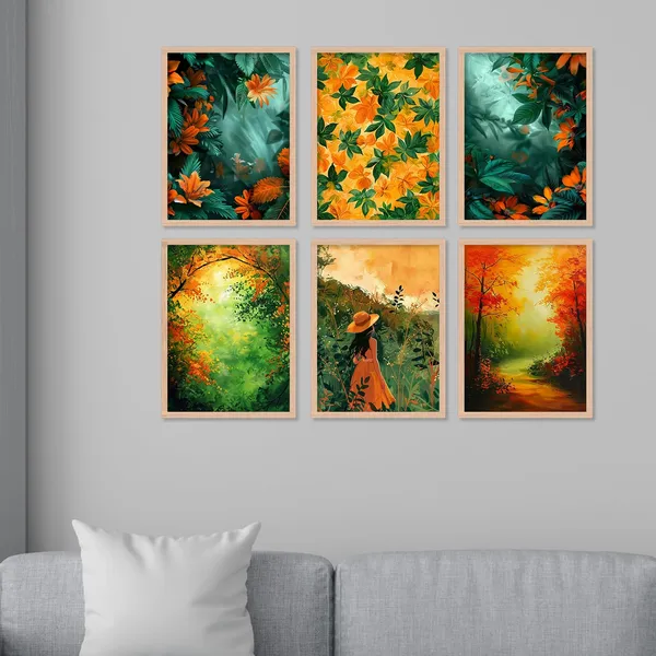 ARTELLY_Floral_Leaves_Wall_Painting_For_Living_Room_Bedroom_Wall_Frames_For_Office_Decor_-_Sunset_Painting_For_Wall_Decoration_(Medium_(10x13inch),_ART_4)
