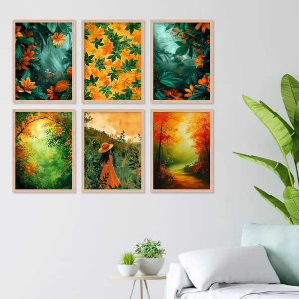 ARTELLY_Floral_Leaves_Wall_Painting_For_Living_Room_Bedroom_Wall_Frames_For_Office_Decor_-_Sunset_Painting_For_Wall_Decoration_(Medium_(10x13inch),_ART_4)