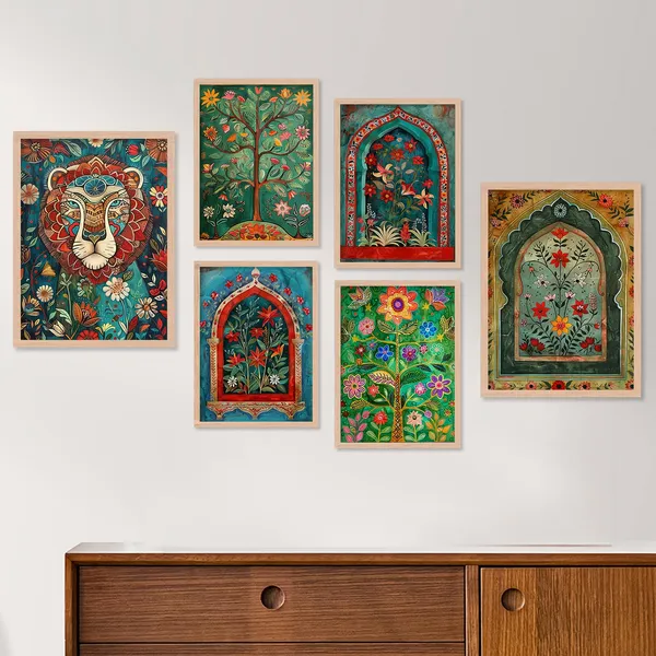 ARTELLY_Madhubani_Paintings_For_Wall_Decoration_-_Framed_Traditional_Painting_For_Living_Room_Bedroom_-_Pichwai_Frames_For_Wall_Decor_(Set_of_6)_(Indian_Art_10)