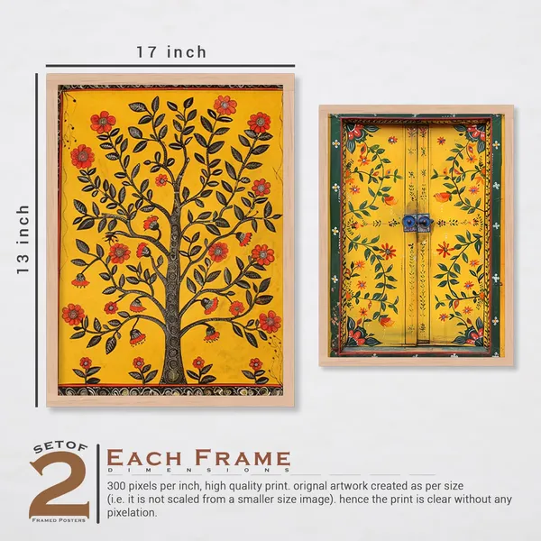 ARTELLY_Madhubani_Paintings_For_Wall_Decoration_-_Framed_Traditional_Painting_For_Living_Room_Bedroom_-_Pichwai_Frames_For_Wall_Decor_(Set_of_6)_(Indian_Art_2)