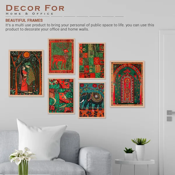 ARTELLY_Madhubani_Paintings_For_Wall_Decoration_-_Framed_Traditional_Painting_For_Living_Room_Bedroom_-_Pichwai_Frames_For_Wall_Decor_(Set_of_6)_(Indian_Art_6)