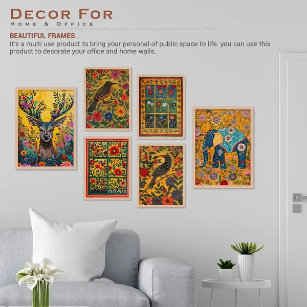 ARTELLY_Madhubani_Paintings_For_Wall_Decoration_-_Framed_Traditional_Painting_For_Living_Room_Bedroom_-_Pichwai_Frames_For_Wall_Decor_(Set_of_6)_(Indian_Art_8)