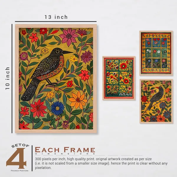 ARTELLY_Madhubani_Paintings_For_Wall_Decoration_-_Framed_Traditional_Painting_For_Living_Room_Bedroom_-_Pichwai_Frames_For_Wall_Decor_(Set_of_6)_(Indian_Art_8)
