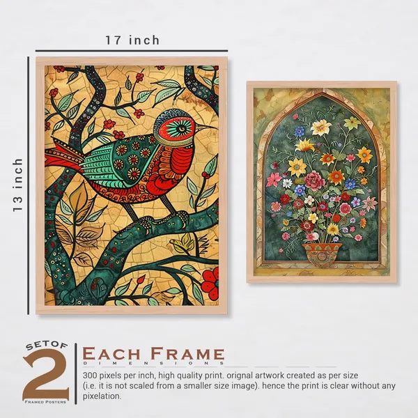 ARTELLY_Madhubani_Paintings_For_Wall_Decoration_-_Framed_Traditional_Painting_For_Living_Room_Bedroom_-_Pichwai_Frames_For_Wall_Decor_(Set_of_6)_(Indian_Art_9)