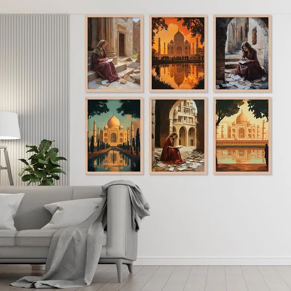 Artelly_Premium_Digital_Madhubani_Paintings_with_Frame_for_Living_Room_Bedroom_Office_Room_Decor_-_Traditional_Pichwai_Indian_Art_Painting_for_Home_Decor,_Framed_Painting_for_Wall_Decoration,_Pack_of_6_(Art_6,_10_inch_x_13_inch)