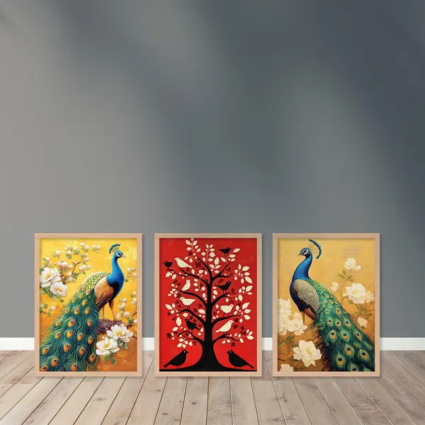 Artelly_Premium_Digital_Madhubani_Paintings_with_Frame_for_Living_Room_Bedroom_Office_Room_Decor_-_Traditional_Pichwai_Indian_Art_Painting_for_Home_Decor,_Framed_Painting_for_Wall_Decoration,_Pack_of_6_(Art_5,_10_inch_x_13_inch)