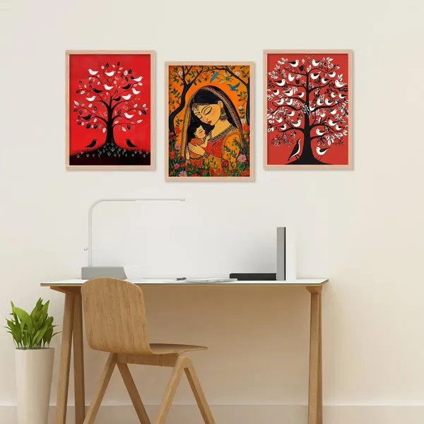 Artelly_Premium_Digital_Madhubani_Paintings_with_Frame_for_Living_Room_Bedroom_Office_Room_Decor_-_Traditional_Pichwai_Indian_Art_Painting_for_Home_Decor,_Framed_Painting_for_Wall_Decoration,_Pack_of_6_(Art_5,_10_inch_x_13_inch)