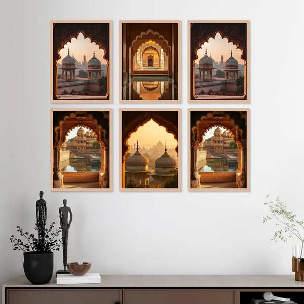 Artelly_Premium_Digital_Madhubani_Paintings_with_Frame_for_Living_Room_Bedroom_Office_Room_Decor_-_Traditional_Pichwai_Indian_Art_Painting_for_Home_Decor,_Framed_Painting_for_Wall_Decoration,_Pack_of_6_(Art_8,_10_inch_x_13_inch)