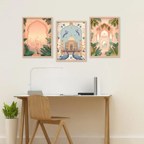 ARTELLY_Madhubani_Paintings_with_Frame_for_Living_Room_Bedroom_Office_Room_Decor_-_Traditional_Pichwai_Indian_Art,_Framed_Painting_for_Wall_Decoration,_Pack_of_6_(Art_1,_10_inch_x_13_inch)