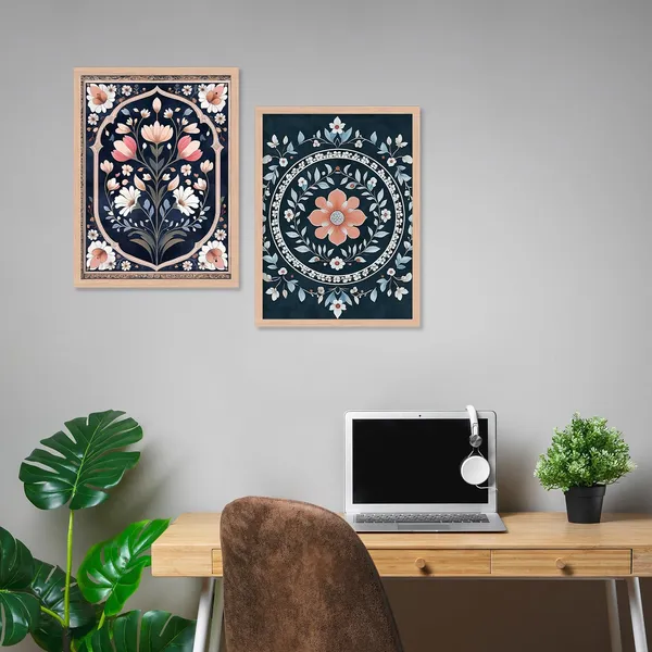 ARTELLY_Premium_Digital_Madhubani_Paintings_with_Frame_-_Traditional_Pichwai_Indian_Art_-_6_Pack_(Art_9,_10_inch_x_13_inch)_for_Living_Room,_Bedroom,_Office_Room_Decor