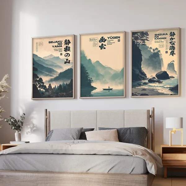 ARTELLY_Japanese_Wall_Art_Paintings_Set,_Big_Size_Premium_Framed_Poster_Set_of_3,_Multicolor_Paper_Prints_with_Synthetic_Wood_Frame,_13x19_Inches_Each,_Indoor_Wall_Decor_for_Living_Room_(Japanese_1)