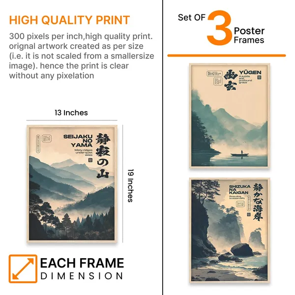 ARTELLY_Japanese_Wall_Art_Paintings_Set,_Big_Size_Premium_Framed_Poster_Set_of_3,_Multicolor_Paper_Prints_with_Synthetic_Wood_Frame,_13x19_Inches_Each,_Indoor_Wall_Decor_for_Living_Room_(Japanese_1)