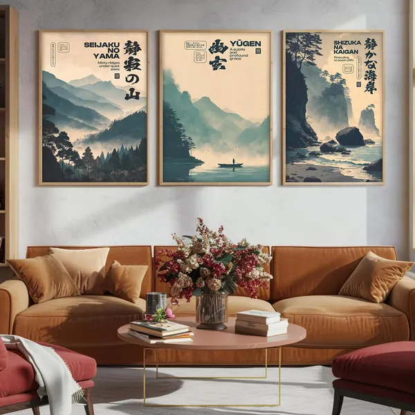 ARTELLY_Japanese_Wall_Art_Paintings_Set,_Big_Size_Premium_Framed_Poster_Set_of_3,_Multicolor_Paper_Prints_with_Synthetic_Wood_Frame,_13x19_Inches_Each,_Indoor_Wall_Decor_for_Living_Room_(Japanese_1)