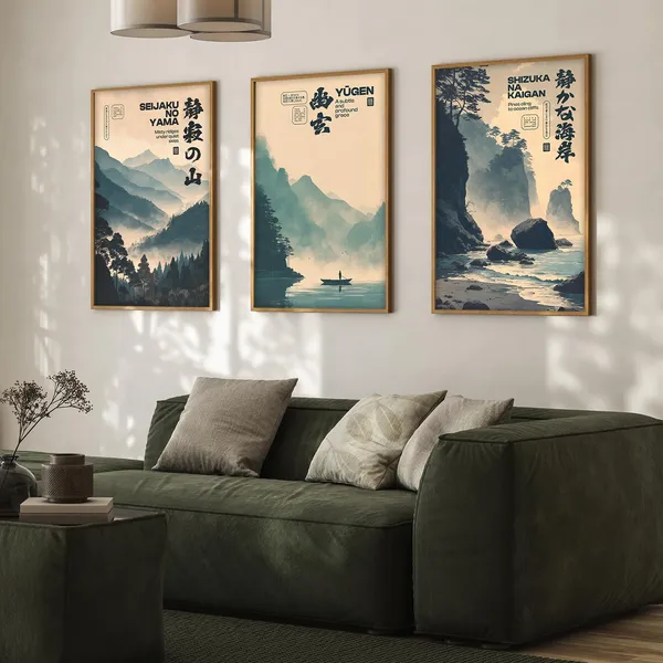 ARTELLY_Japanese_Wall_Art_Paintings_Set,_Big_Size_Premium_Framed_Poster_Set_of_3,_Multicolor_Paper_Prints_with_Synthetic_Wood_Frame,_13x19_Inches_Each,_Indoor_Wall_Decor_for_Living_Room_(Japanese_1)