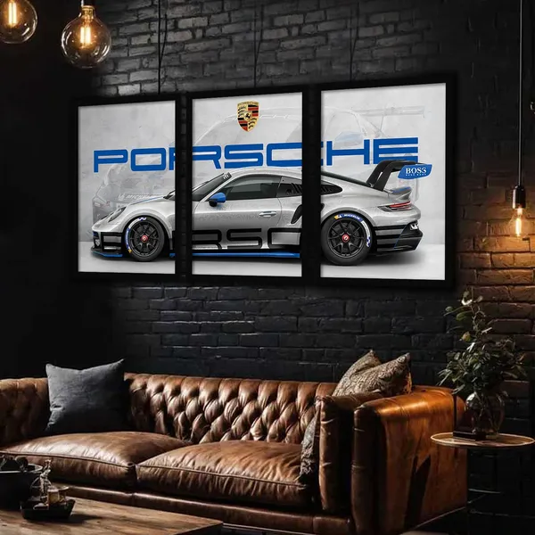 ARTELLY_Big_Porsche_911_GT3rs_Sports_Car_Framed_Wall_Posters,_Set_of_3,_Premium_Framed_Painting,_Living_Room_Bedroom_Decoration,_Large_Size_Gift_Item_for_Boys_Room_Decor_(Porsche_1,_13x19_inch)