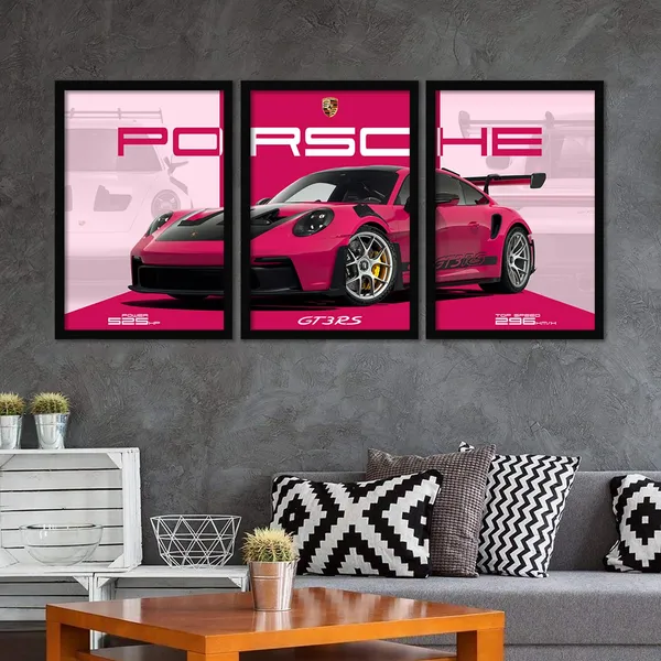 ARTELLY_Big_Porsche_911_GT3rs_Sports_Car_Framed_Wall_Posters,_Set_of_3,_Premium_Framed_Painting,_Living_Room_Bedroom_Decoration,_Large_Size_Gift_Item_for_Boys_Room_Decor_(Porsche_3,_13x19_inch)