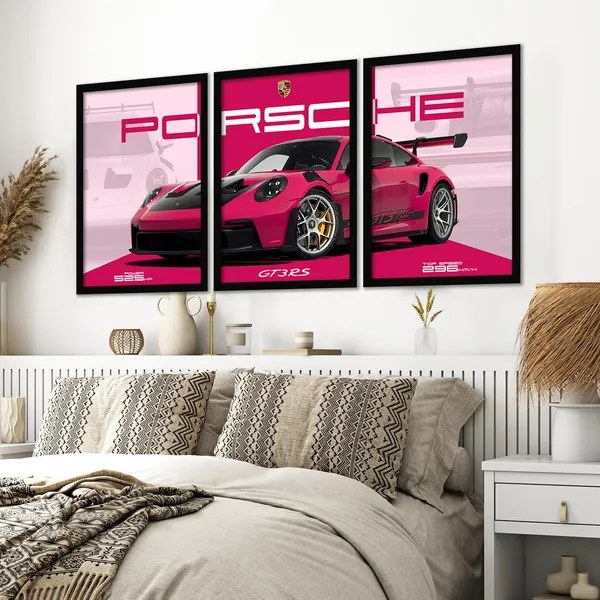 ARTELLY_Big_Porsche_911_GT3rs_Sports_Car_Framed_Wall_Posters,_Set_of_3,_Premium_Framed_Painting,_Living_Room_Bedroom_Decoration,_Large_Size_Gift_Item_for_Boys_Room_Decor_(Porsche_3,_13x19_inch)
