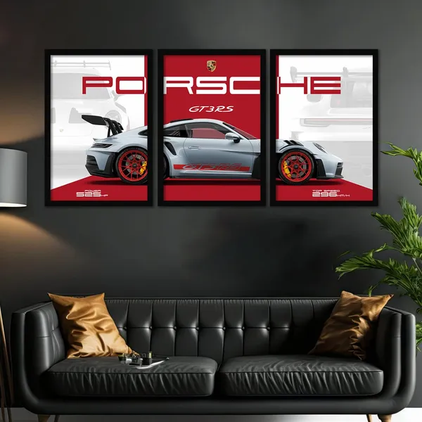 ARTELLY_Big_Porsche_911_GT3rs_Sports_Car_Framed_Wall_Posters,_Set_of_3,_Premium_Framed_Painting,_Living_Room_Bedroom_Decoration,_Large_Size_Gift_Item_for_Boys_Room_Decor_(Porsche_2,_13x19_inch)