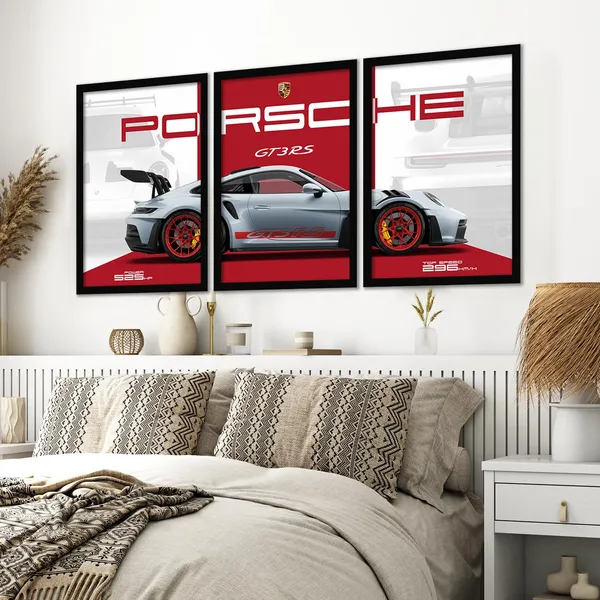 ARTELLY_Big_Porsche_911_GT3rs_Sports_Car_Framed_Wall_Posters,_Set_of_3,_Premium_Framed_Painting,_Living_Room_Bedroom_Decoration,_Large_Size_Gift_Item_for_Boys_Room_Decor_(Porsche_2,_13x19_inch)