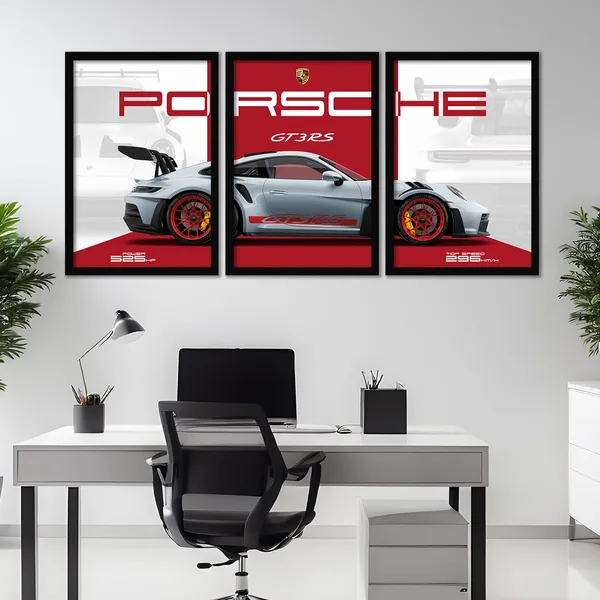 ARTELLY_Big_Porsche_911_GT3rs_Sports_Car_Framed_Wall_Posters,_Set_of_3,_Premium_Framed_Painting,_Living_Room_Bedroom_Decoration,_Large_Size_Gift_Item_for_Boys_Room_Decor_(Porsche_2,_13x19_inch)