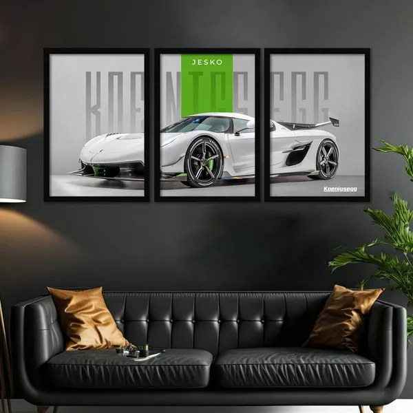 ARTELLY_Big_Koinegsegg_Cars_Framed_Posters_For_Wall_Decoration,_Bedroom,_Living_Room,_Gift_Item_For_Boys_|_Set_of_3_Painting_Frame_(Jesko,_10x13_inch)