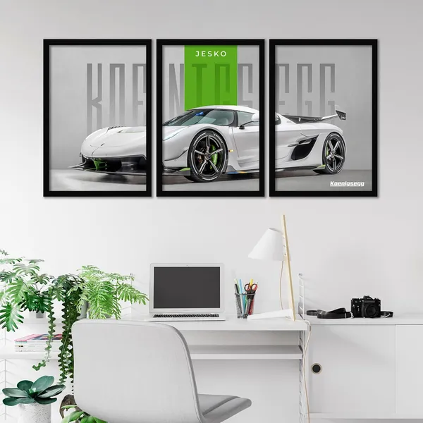 ARTELLY_Big_Koinegsegg_Cars_Framed_Posters_For_Wall_Decoration,_Bedroom,_Living_Room,_Gift_Item_For_Boys_|_Set_of_3_Painting_Frame_(Jesko,_10x13_inch)