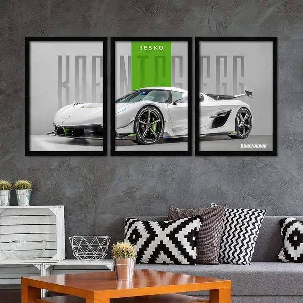 ARTELLY_Big_Koinegsegg_Cars_Framed_Posters_For_Wall_Decoration,_Bedroom,_Living_Room,_Gift_Item_For_Boys_|_Set_of_3_Painting_Frame_(Jesko,_10x13_inch)