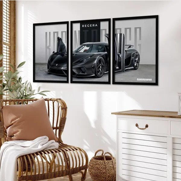 ARTELLY_Big_Koinegsegg_Cars_Framed_Posters_For_Wall_Decoration,_Bedroom,_Living_Room,_Gift_Item_For_Boys_|_Set_of_3_Painting_Frame_(Regera,_10x13_inch)