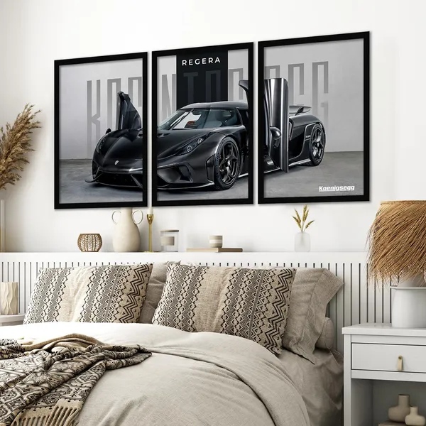ARTELLY_Big_Koinegsegg_Cars_Framed_Posters_For_Wall_Decoration,_Bedroom,_Living_Room,_Gift_Item_For_Boys_|_Set_of_3_Painting_Frame_(Regera,_10x13_inch)