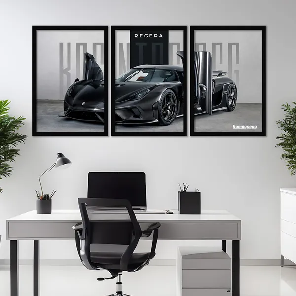 ARTELLY_Big_Koinegsegg_Cars_Framed_Posters_For_Wall_Decoration,_Bedroom,_Living_Room,_Gift_Item_For_Boys_|_Set_of_3_Painting_Frame_(Regera,_10x13_inch)