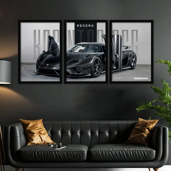 ARTELLY_Big_Koinegsegg_Cars_Framed_Posters_For_Wall_Decoration,_Bedroom,_Living_Room,_Gift_Item_For_Boys_|_Set_of_3_Painting_Frame_(Regera,_10x13_inch)