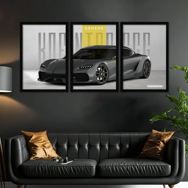 ARTELLY_Big_Koinegsegg_Cars_Framed_Posters_For_Wall_Decoration,_Bedroom,_Living_Room,_Gift_Item_For_Boys_|_Set_of_3_Painting_Frame_(Gemera,_10x13_inch)