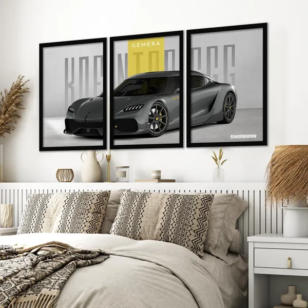 ARTELLY_Big_Koinegsegg_Cars_Framed_Posters_For_Wall_Decoration,_Bedroom,_Living_Room,_Gift_Item_For_Boys_|_Set_of_3_Painting_Frame_(Gemera,_10x13_inch)