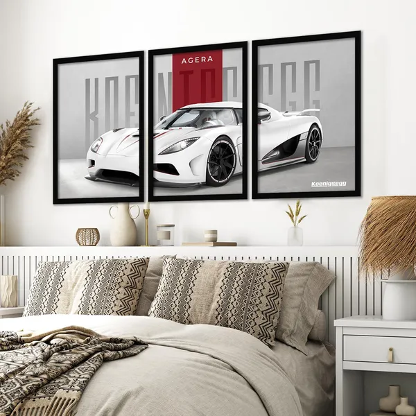 ARTELLY_Big_Koinegsegg_Cars_Framed_Posters_For_Wall_Decoration,_Bedroom,_Living_Room,_Gift_Item_For_Boys_|_Set_of_3_Painting_Frame_(Agera,_10x13_inch)