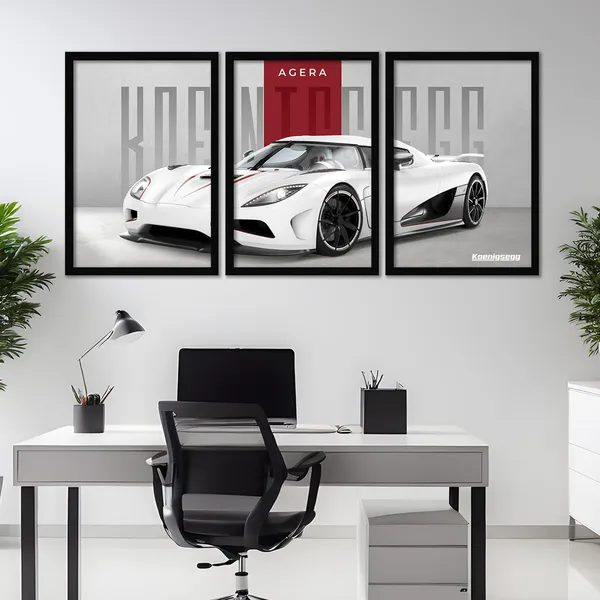ARTELLY_Big_Koinegsegg_Cars_Framed_Posters_For_Wall_Decoration,_Bedroom,_Living_Room,_Gift_Item_For_Boys_|_Set_of_3_Painting_Frame_(Agera,_10x13_inch)
