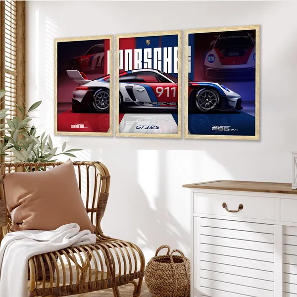 ARTELLY_Big_Porsche_Cars_Framed_Posters_For_Wall_Decoration,_Bedroom,_Living_Room,_Office,_Gift_Item_For_Boys_Decor_|_Set_of_3_Painting_(Porsche_4,_10x13_inch)