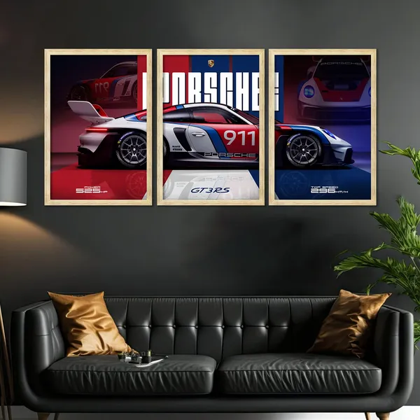 ARTELLY_Big_Porsche_Cars_Framed_Posters_For_Wall_Decoration,_Bedroom,_Living_Room,_Office,_Gift_Item_For_Boys_Decor_|_Set_of_3_Painting_(Porsche_4,_10x13_inch)