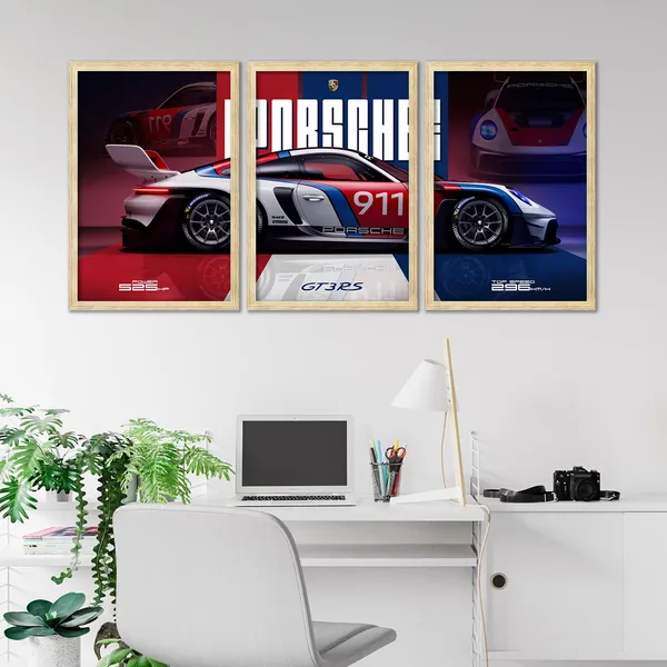 ARTELLY_Big_Porsche_Cars_Framed_Posters_For_Wall_Decoration,_Bedroom,_Living_Room,_Office,_Gift_Item_For_Boys_Decor_|_Set_of_3_Painting_(Porsche_4,_10x13_inch)