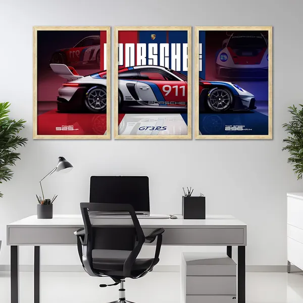 ARTELLY_Big_Porsche_Cars_Framed_Posters_For_Wall_Decoration,_Bedroom,_Living_Room,_Office,_Gift_Item_For_Boys_Decor_|_Set_of_3_Painting_(Porsche_4,_10x13_inch)