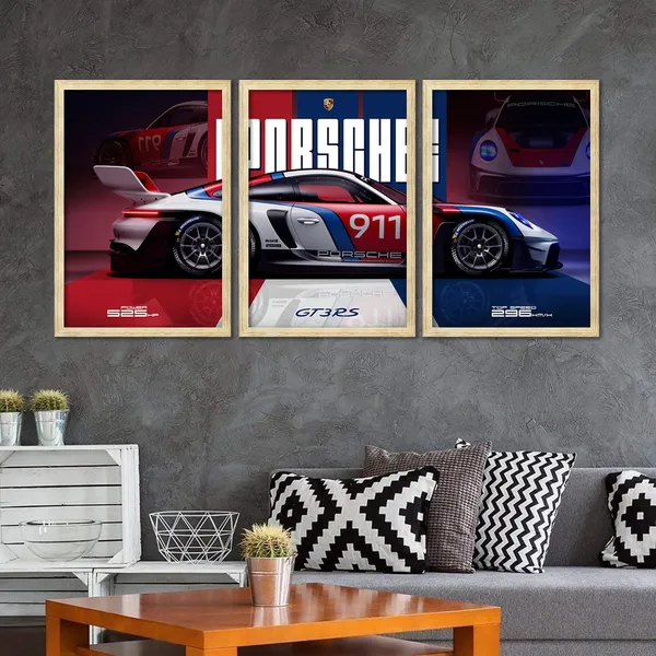 ARTELLY_Big_Porsche_Cars_Framed_Posters_For_Wall_Decoration,_Bedroom,_Living_Room,_Office,_Gift_Item_For_Boys_Decor_|_Set_of_3_Painting_(Porsche_4,_10x13_inch)