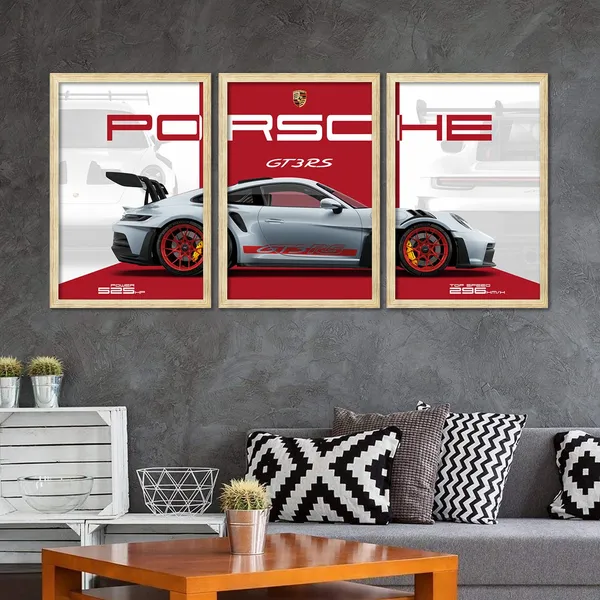 ARTELLY_Big_Porsche_Cars_Framed_Posters_For_Wall_Decoration,_Bedroom,_Living_Room,_Office,_Gift_Item_For_Boys_Decor_|_Set_of_3_Painting_(Porsche_2,_13x19_inch)