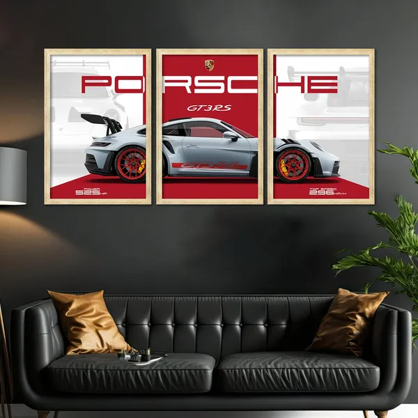 ARTELLY_Big_Porsche_Cars_Framed_Posters_For_Wall_Decoration,_Bedroom,_Living_Room,_Office,_Gift_Item_For_Boys_Decor_|_Set_of_3_Painting_(Porsche_2,_13x19_inch)