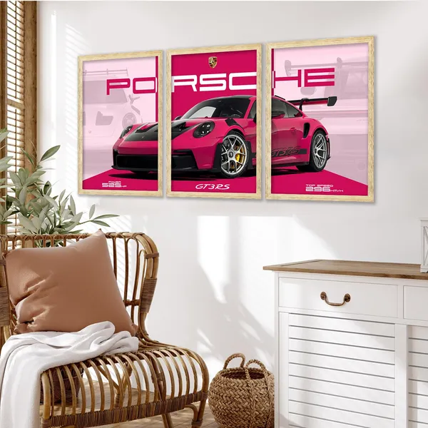 ARTELLY_Big_Porsche_Cars_Framed_Posters_For_Wall_Decoration,_Bedroom,_Living_Room,_Office,_Gift_Item_For_Boys_Decor_|_Set_of_3_Painting_(Porsche_3,_13x19_inch)