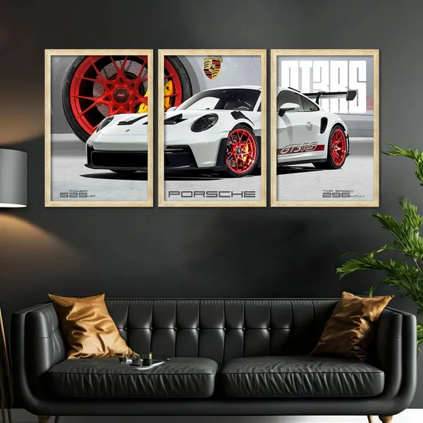 ARTELLY_Big_Porsche_Cars_Framed_Posters_For_Wall_Decoration,_Bedroom,_Living_Room,_Office,_Gift_Item_For_Boys_Decor_|_Set_of_3_Painting_(Porsche_6,_13x19_inch)