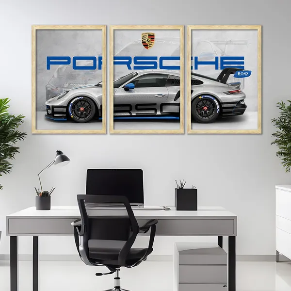 ARTELLY_Big_Porsche_Cars_Framed_Posters_For_Wall_Decoration,_Bedroom,_Living_Room,_Office,_Gift_Item_For_Boys_Decor_|_Set_of_3_Painting_(Porsche_1,_13x19_inch)