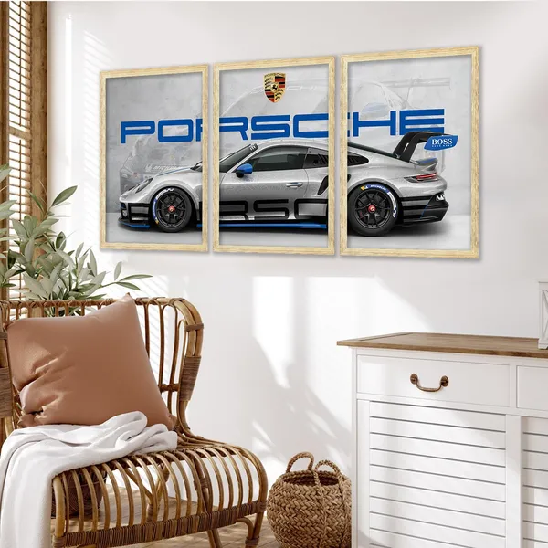 ARTELLY_Big_Porsche_Cars_Framed_Posters_For_Wall_Decoration,_Bedroom,_Living_Room,_Office,_Gift_Item_For_Boys_Decor_|_Set_of_3_Painting_(Porsche_1,_13x19_inch)