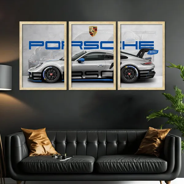 ARTELLY_Big_Porsche_Cars_Framed_Posters_For_Wall_Decoration,_Bedroom,_Living_Room,_Office,_Gift_Item_For_Boys_Decor_|_Set_of_3_Painting_(Porsche_1,_13x19_inch)