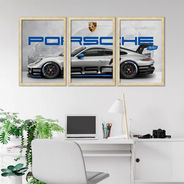 ARTELLY_Big_Porsche_Cars_Framed_Posters_For_Wall_Decoration,_Bedroom,_Living_Room,_Office,_Gift_Item_For_Boys_Decor_|_Set_of_3_Painting_(Porsche_1,_13x19_inch)
