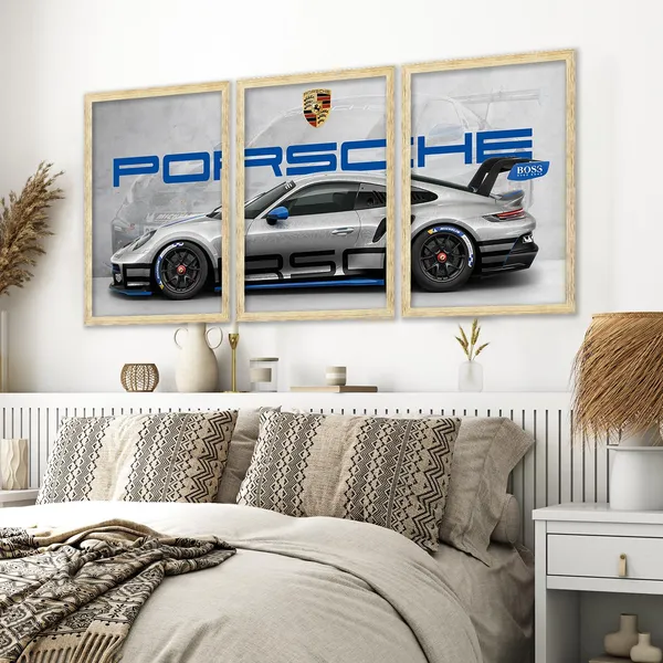 ARTELLY_Big_Porsche_Cars_Framed_Posters_For_Wall_Decoration,_Bedroom,_Living_Room,_Office,_Gift_Item_For_Boys_Decor_|_Set_of_3_Painting_(Porsche_1,_13x19_inch)
